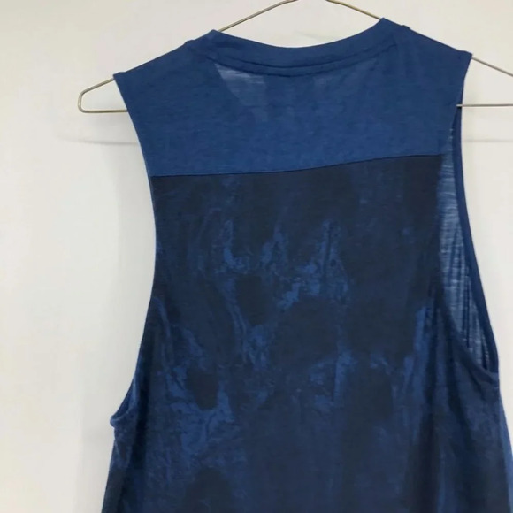 Adidas Navy Blue muscle tank top tie died draped back SP - Picture 6 of 14